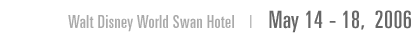 May 14-18, Walt Disney World Swan Hotel